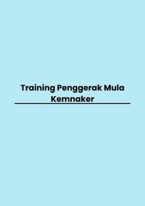 Training Penggerak Mula Kemnaker