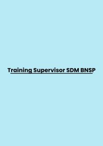Training Supervisor SDM BNSP