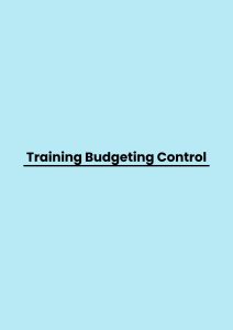 Training Budgeting Control